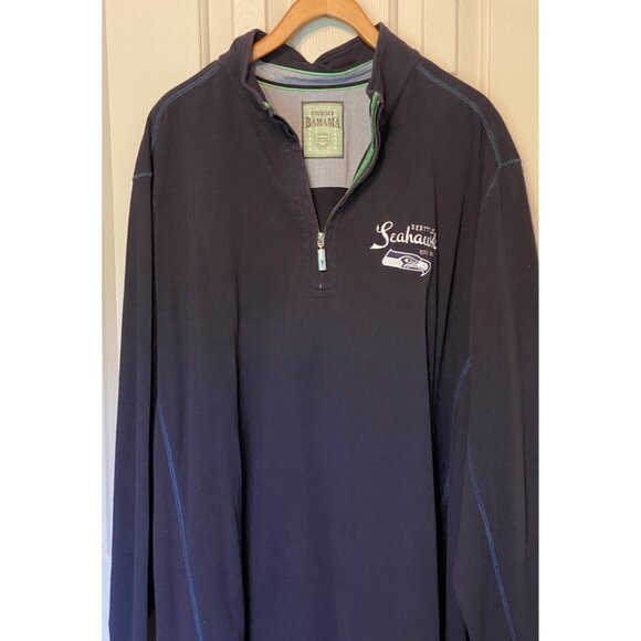 Seattle Seahawks Blue 1/4 Zip Pullover Men's 2XL Tommy Bahama NFL - Picture 3 of 12